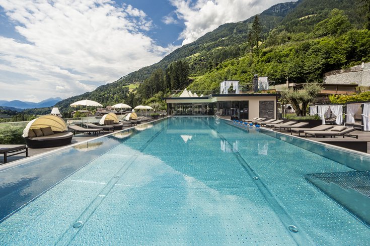 Your luxury hotel near Meran with a pool